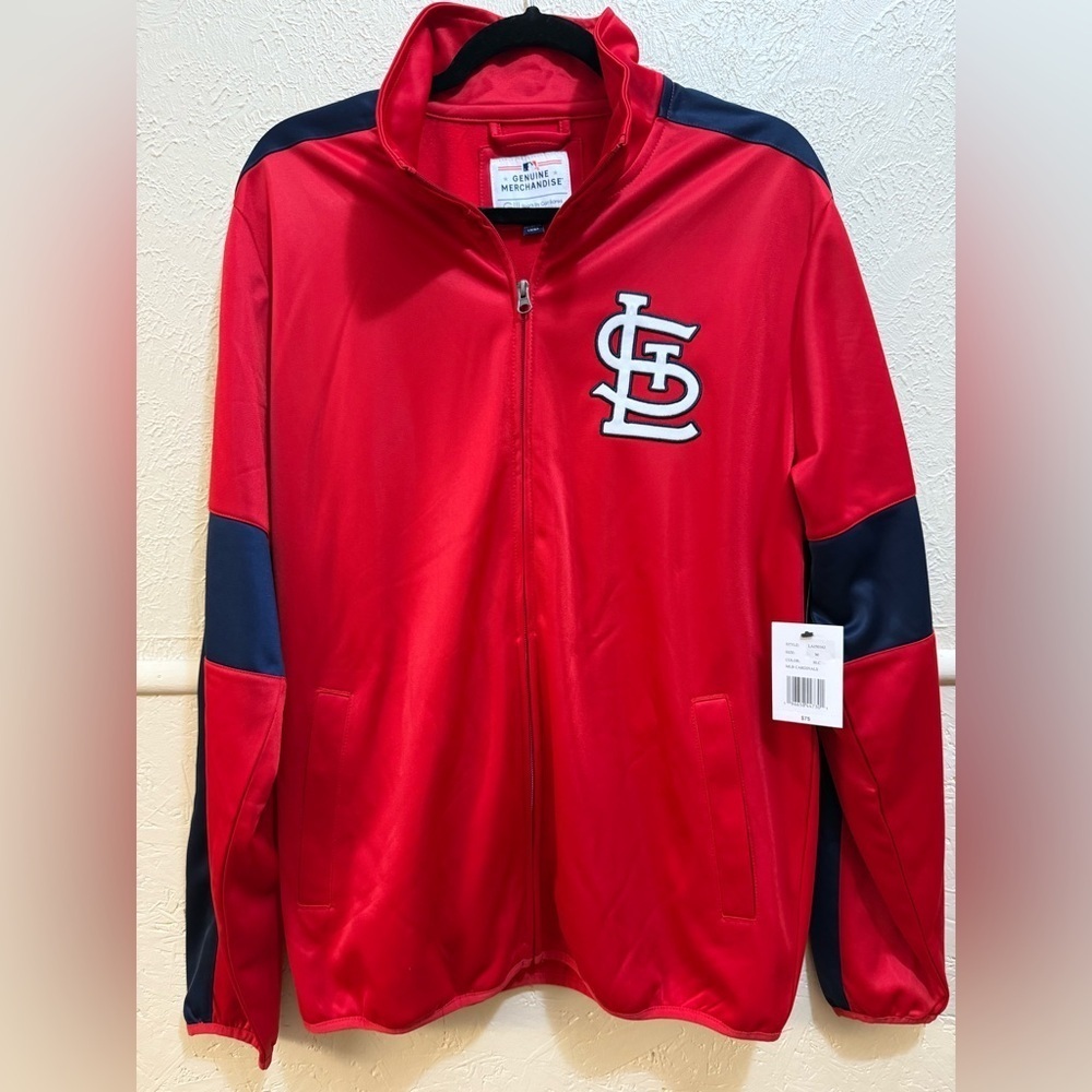 Genuine Merchandise Men’s Track Jacket STL Cardinals M & XL Embroidered Logo